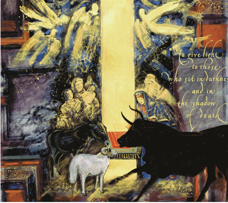 Image Credits: Birth of Christ, Donald Jackson, Copyright 2002, The Saint John’s Bible, Saint John’s University, Collegeville, Minnesota USA. Used by permission.  All rights reserved.